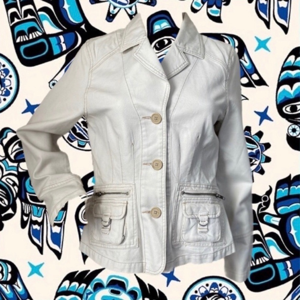 Old Navy Tan Khaki Button Up Blazer Jacket